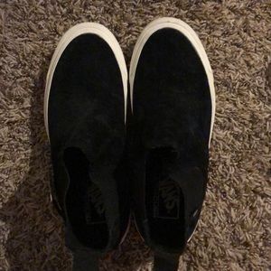Vans High Top Black Suede Slip Ons